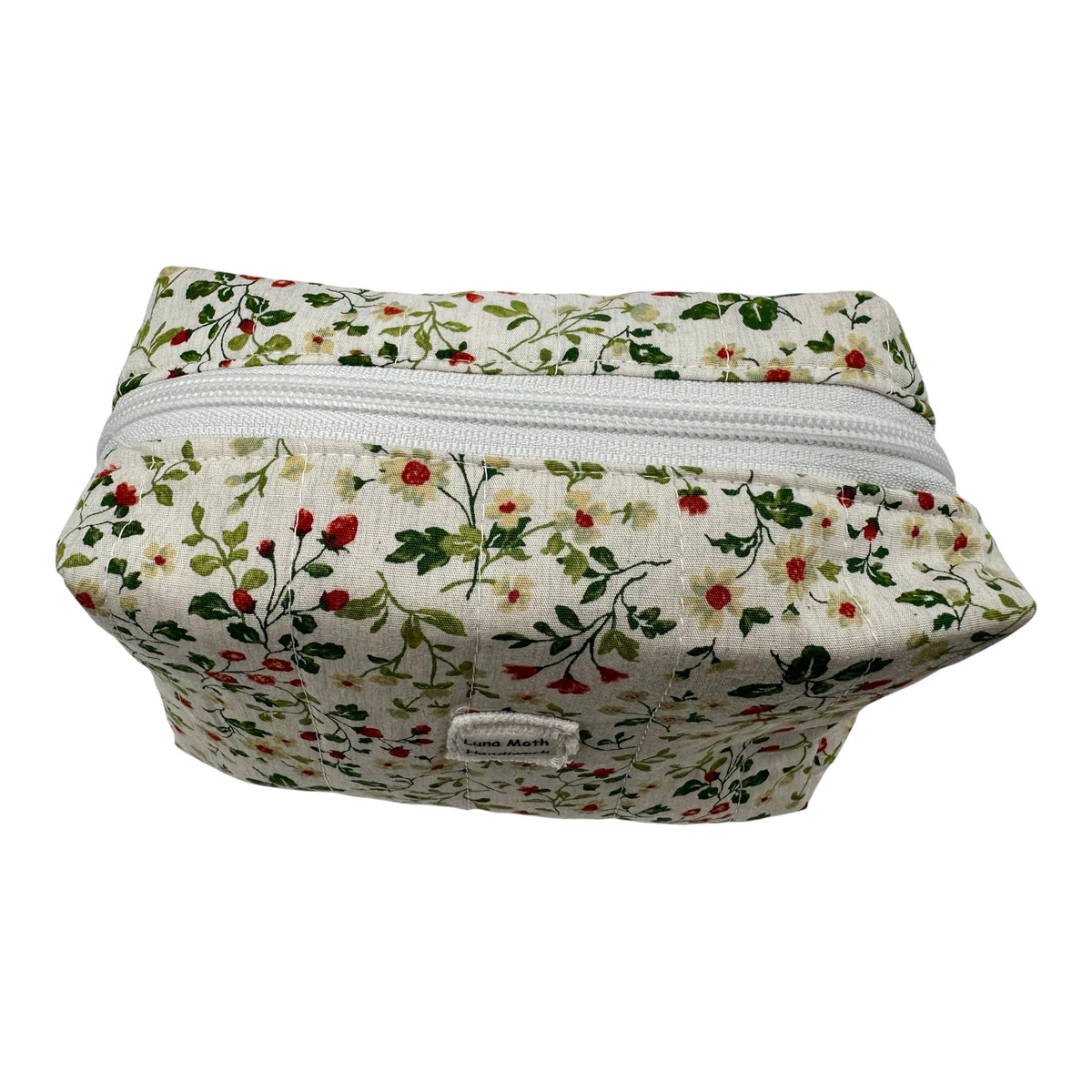 Medium Makeup/Organizer Bag -Japanese Cotton Strawberry Floral
