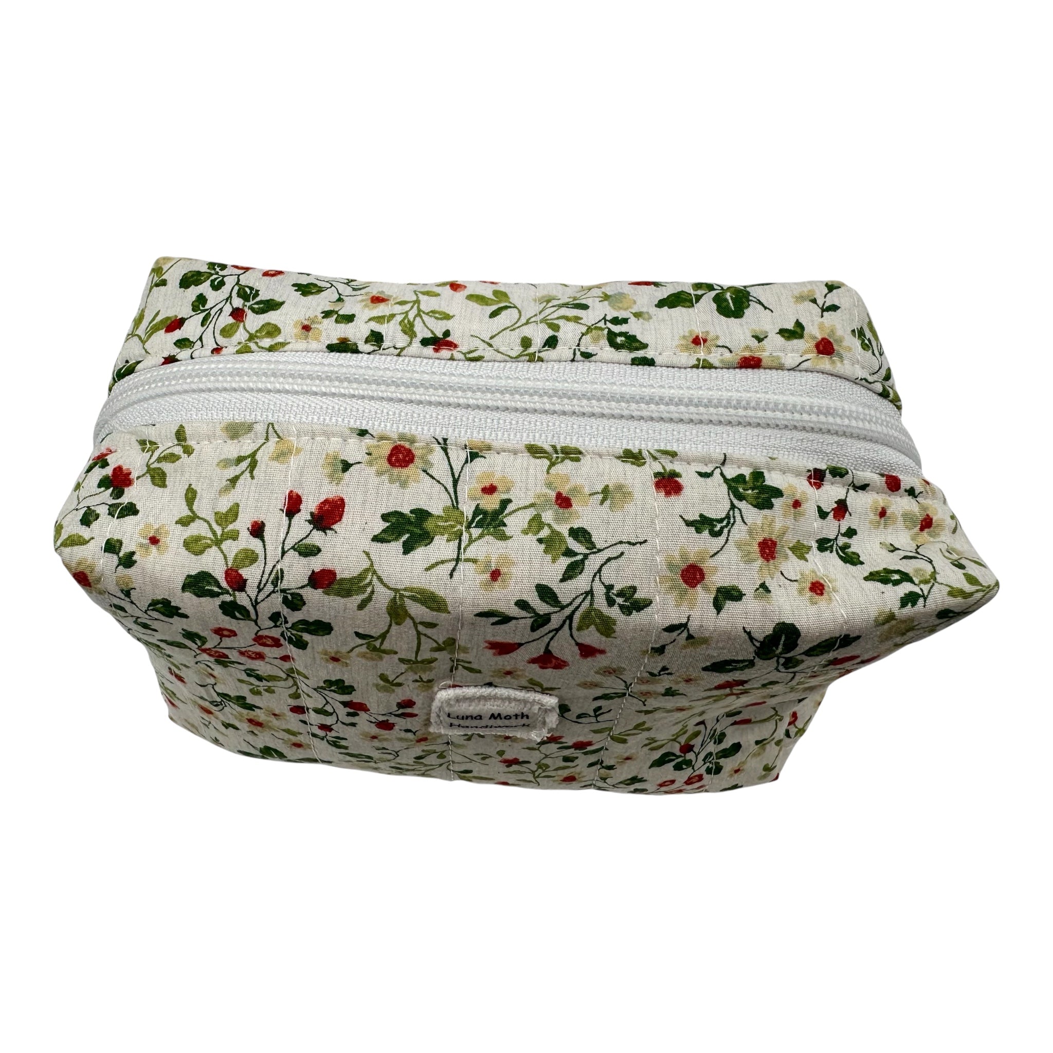 Medium Makeup/Organizer Bag -Japanese Cotton Strawberry Floral