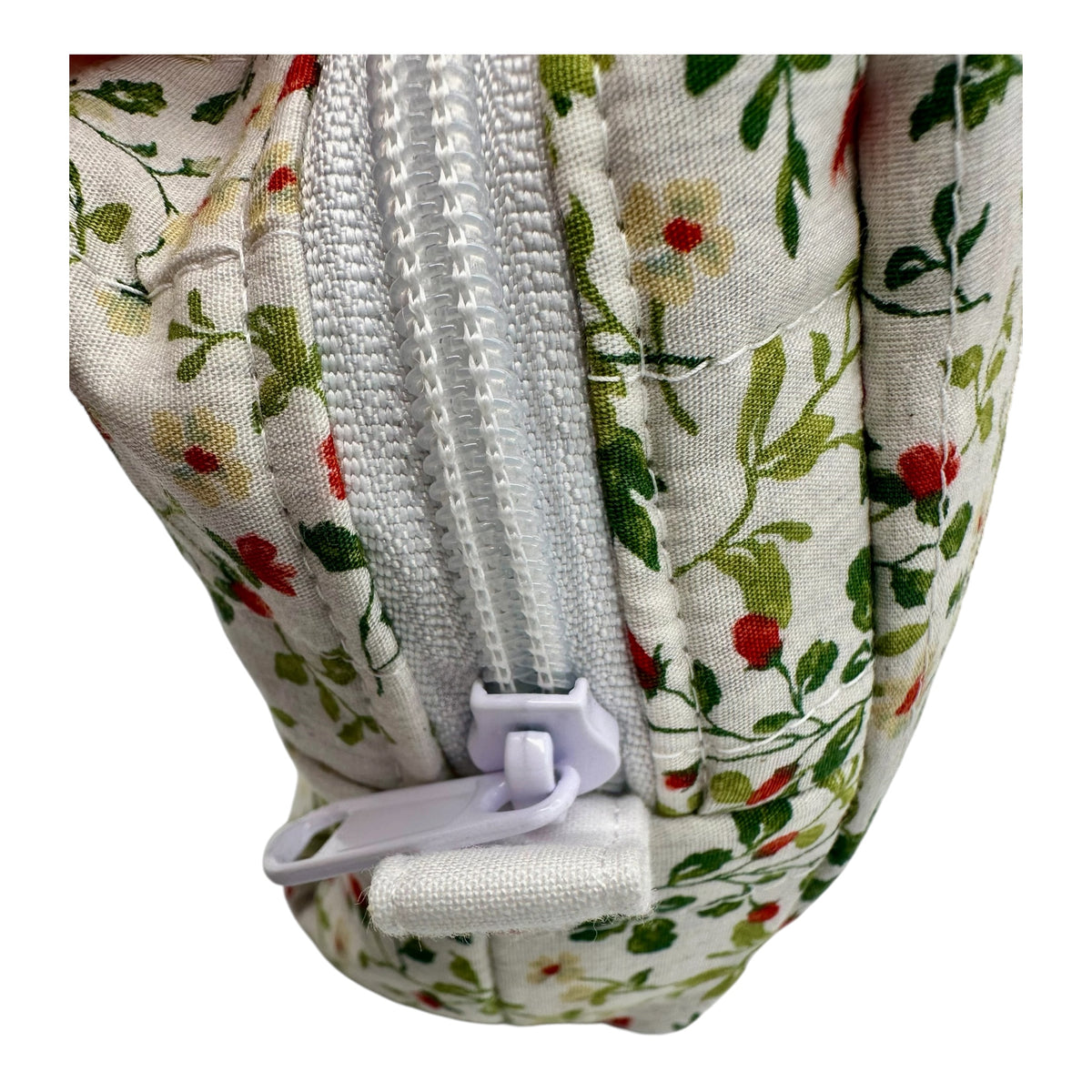 Medium Makeup/Organizer Bag -Japanese Cotton Strawberry Floral