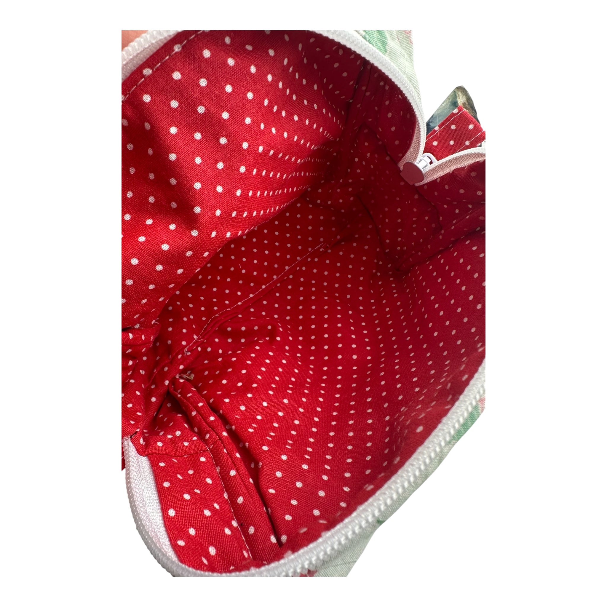 Medium Makeup/Organizer Bag- Green Strawberry Floral