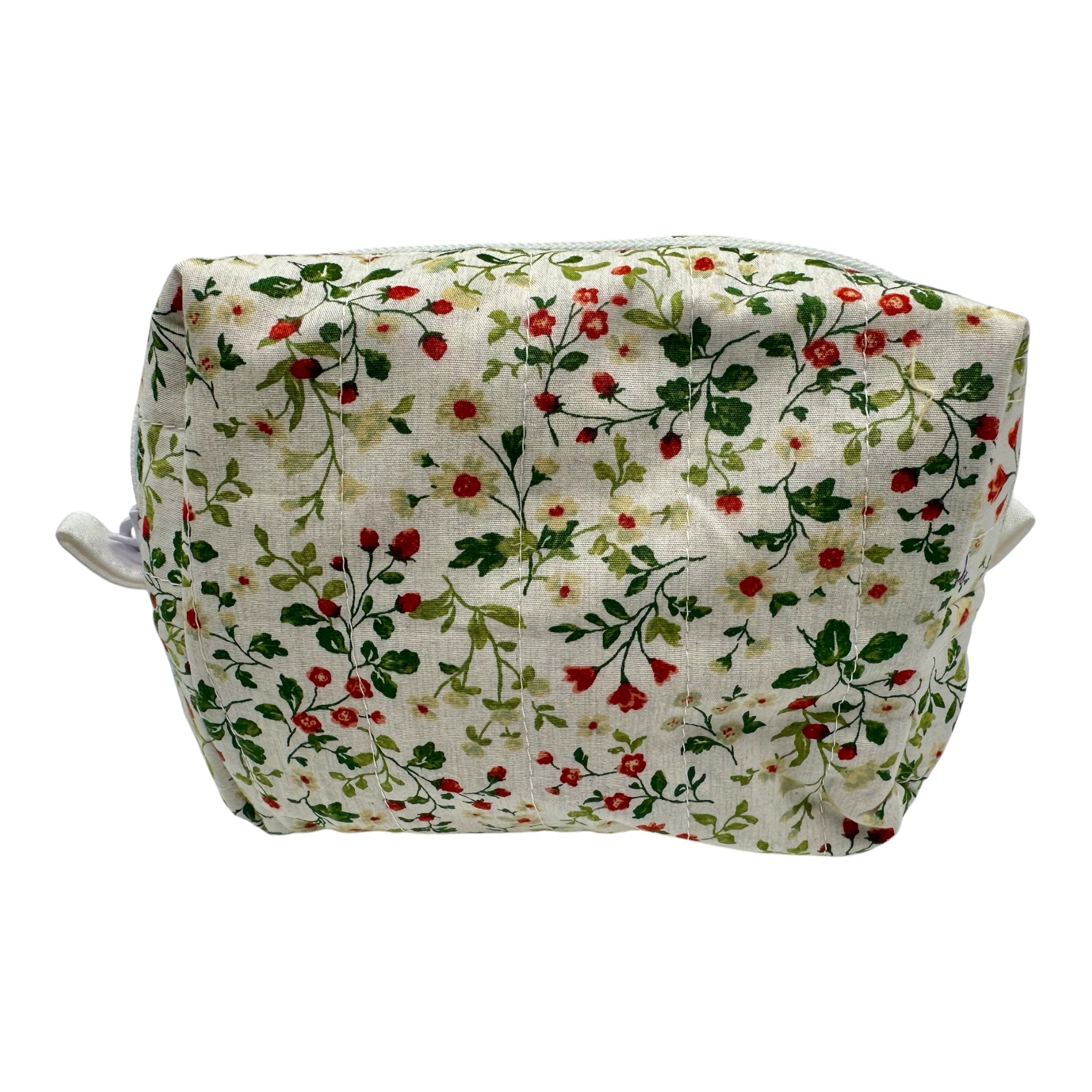 Medium Makeup/Organizer Bag -Japanese Cotton Strawberry Floral