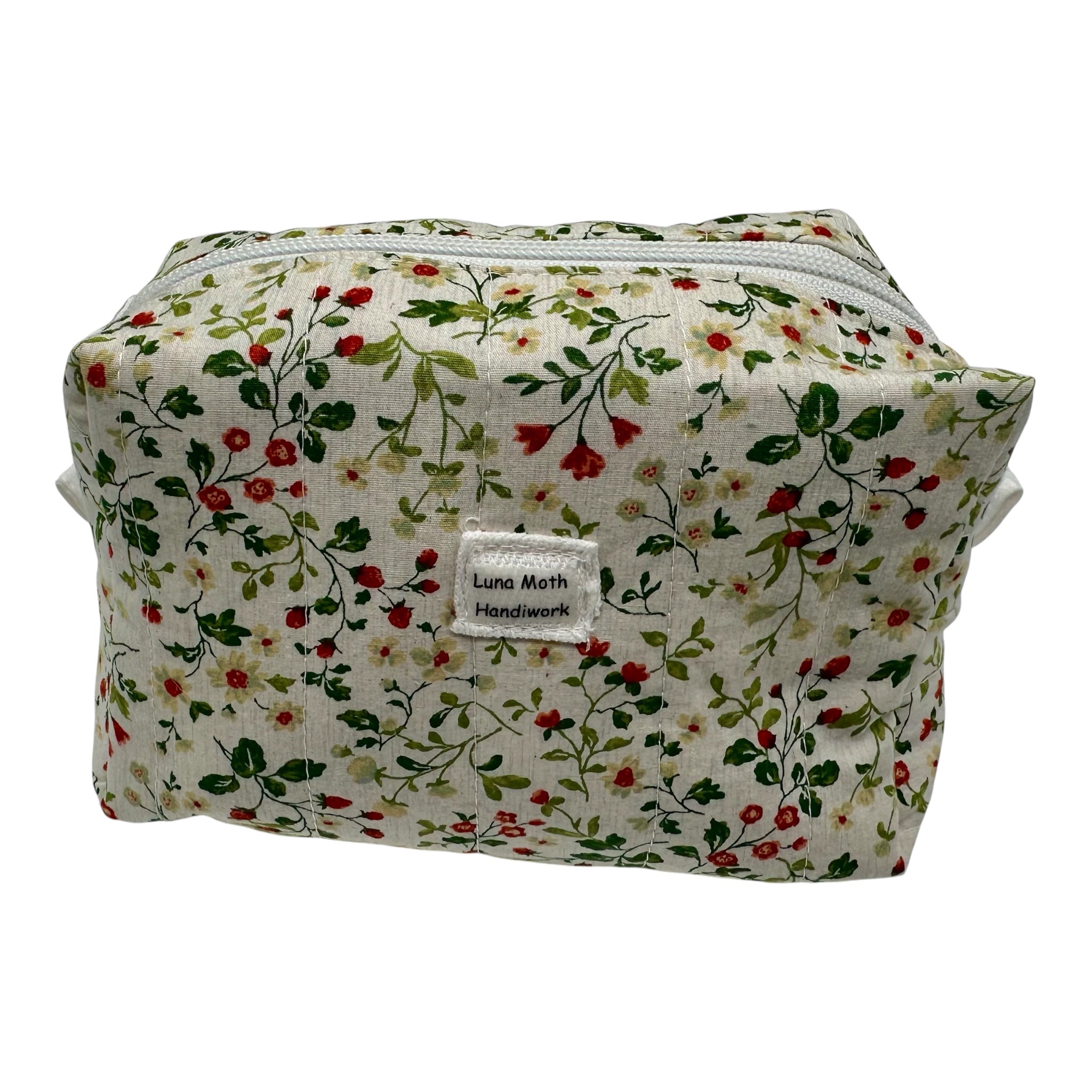 Medium Makeup/Organizer Bag -Japanese Cotton Strawberry Floral