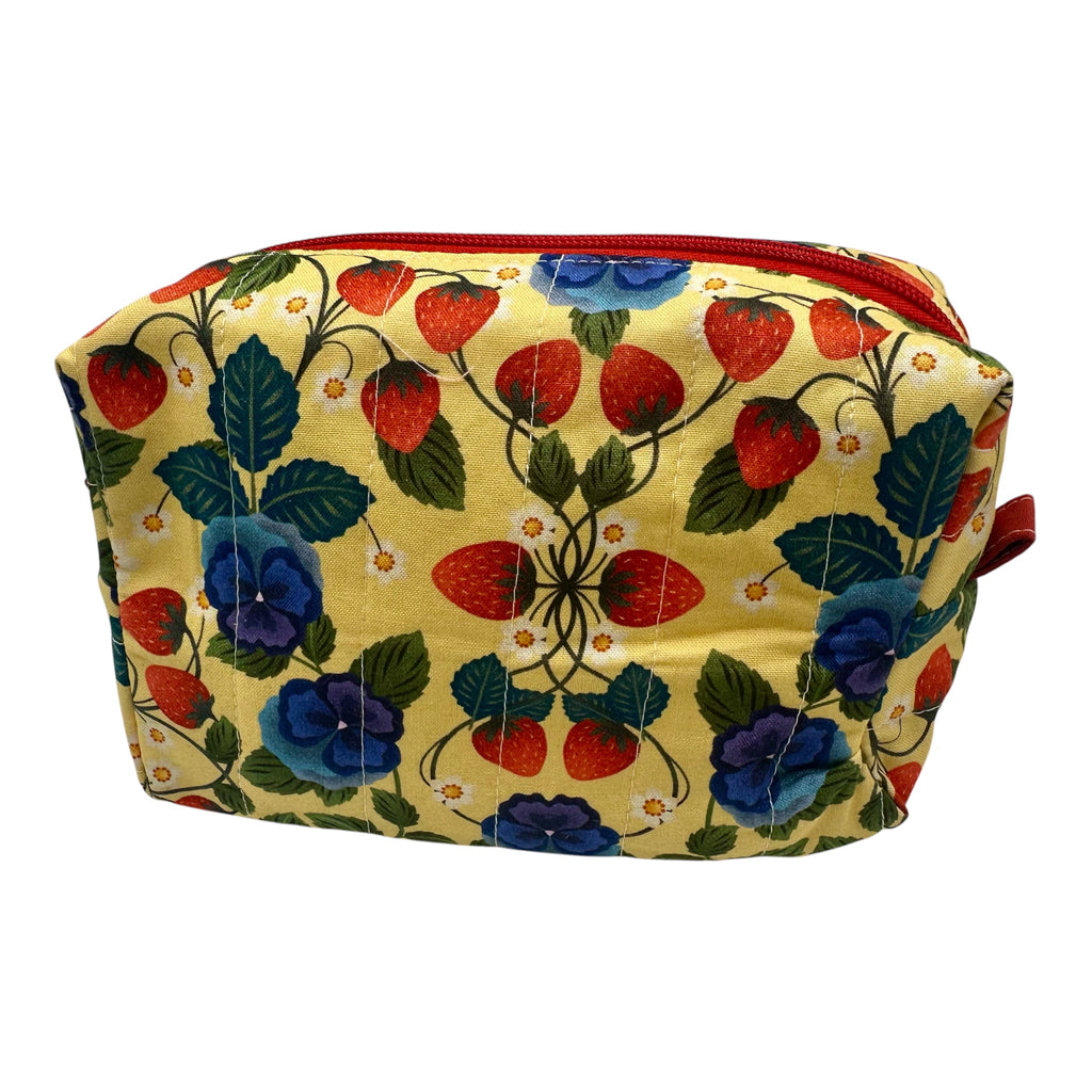 Medium Makeup/organizer Bag.  Strawberry Pansy