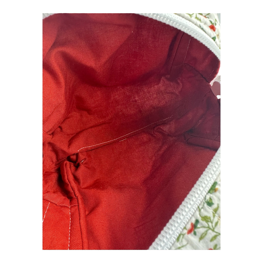Medium Makeup/Organizer Bag -Japanese Cotton Strawberry Floral
