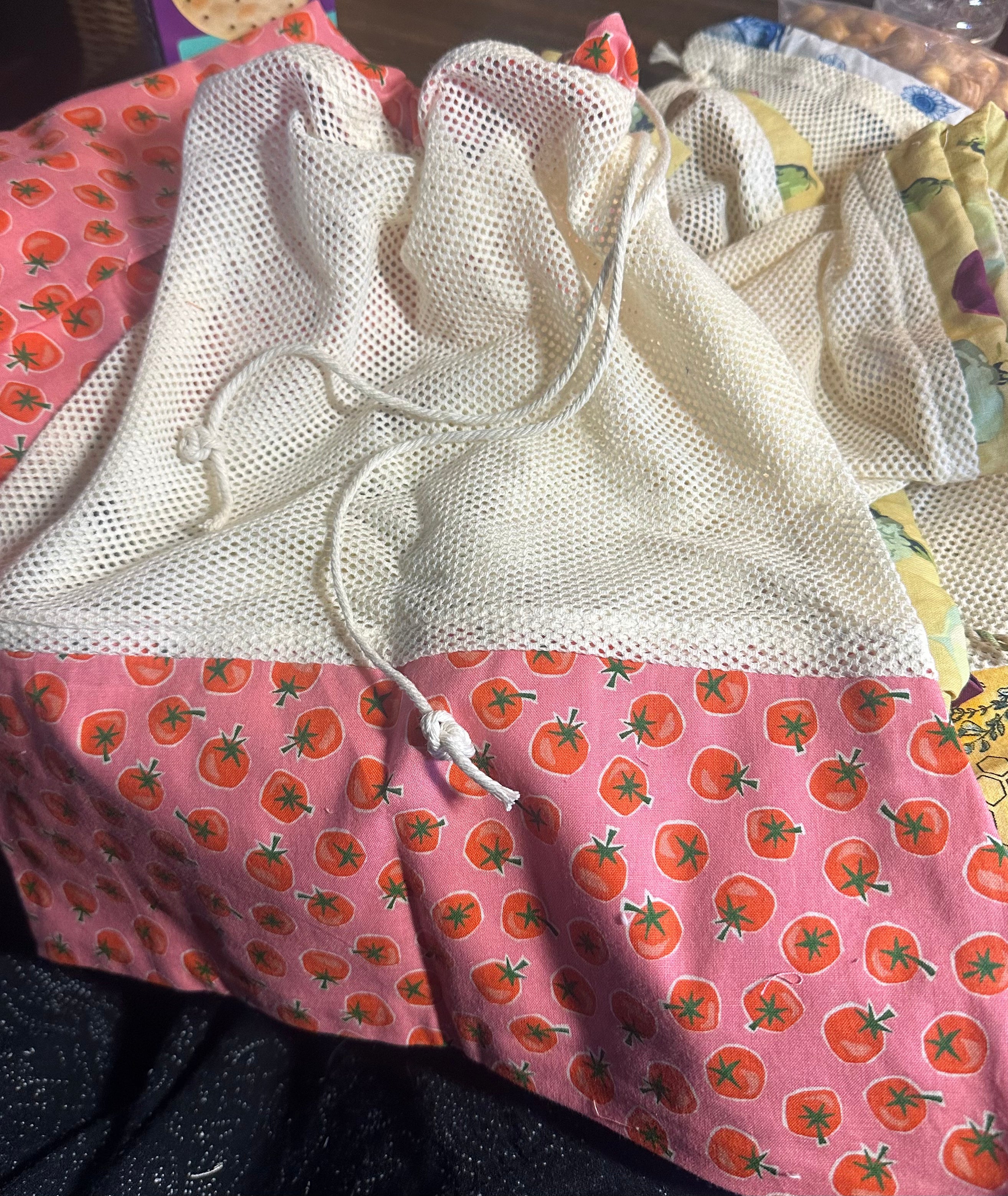Drawstring produce bag. Large