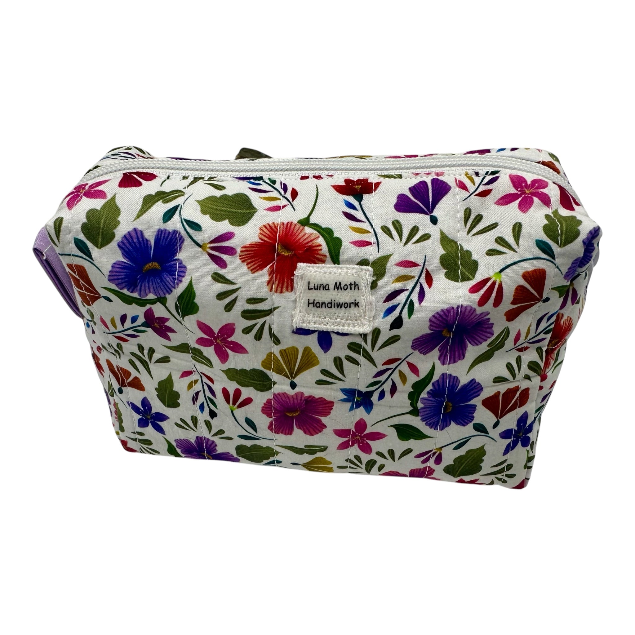 Medium Makeup/Organizer Bag- Floral Multi-Color Flowers
