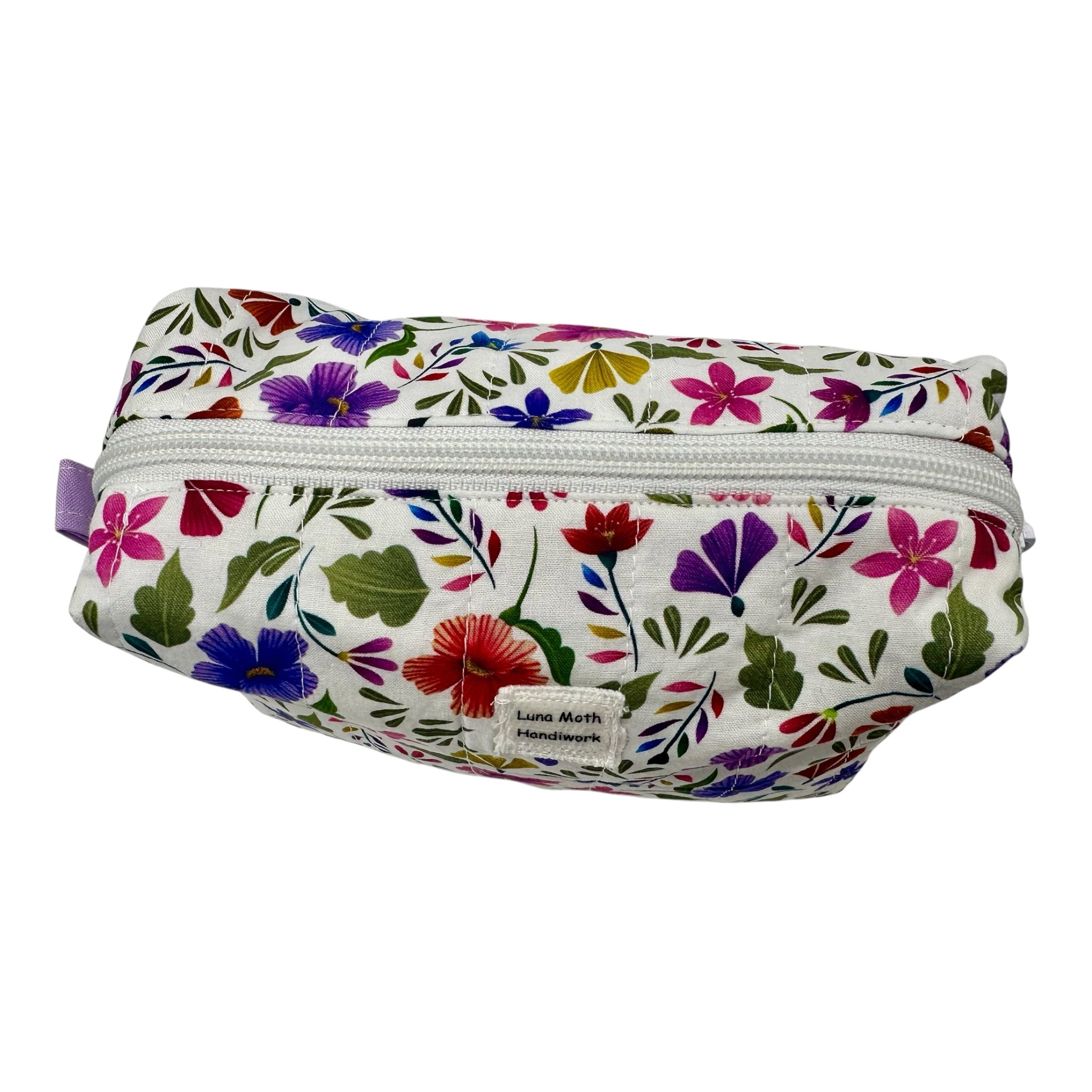 Medium Makeup/Organizer Bag- Floral Multi-Color Flowers