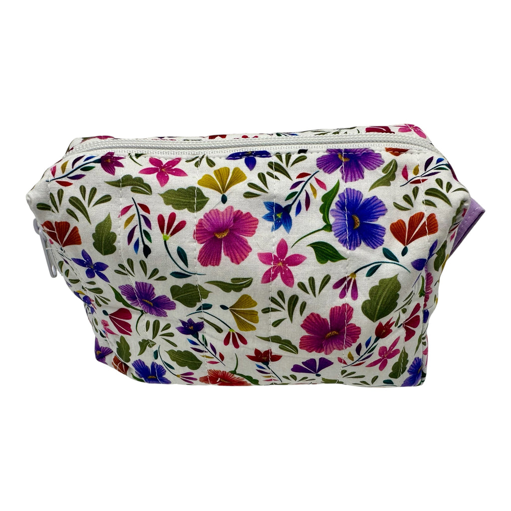 Medium Makeup/Organizer Bag- Floral Multi-Color Flowers