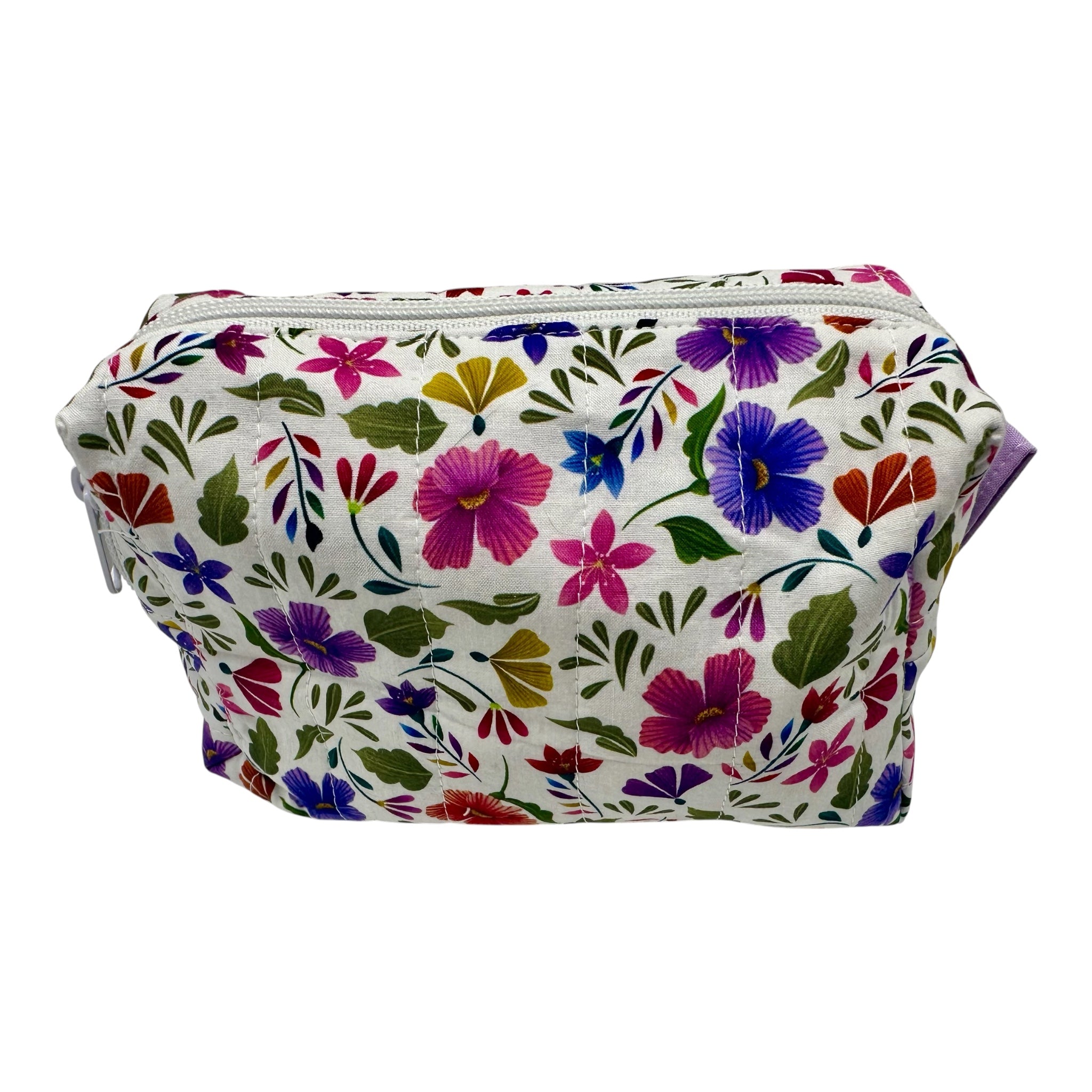 Medium Makeup/Organizer Bag- Floral Multi-Color Flowers