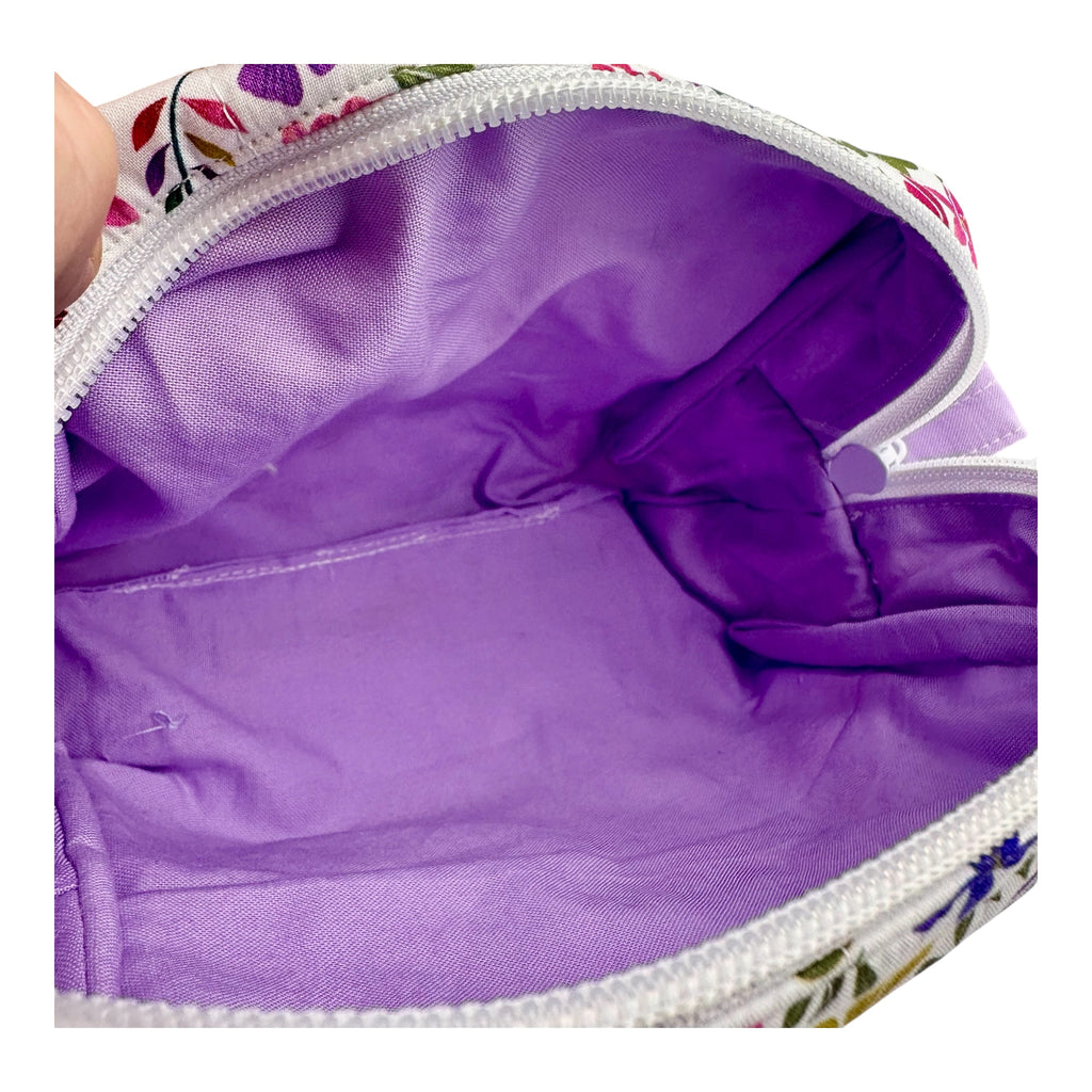 Medium Makeup/Organizer Bag- Floral Multi-Color Flowers