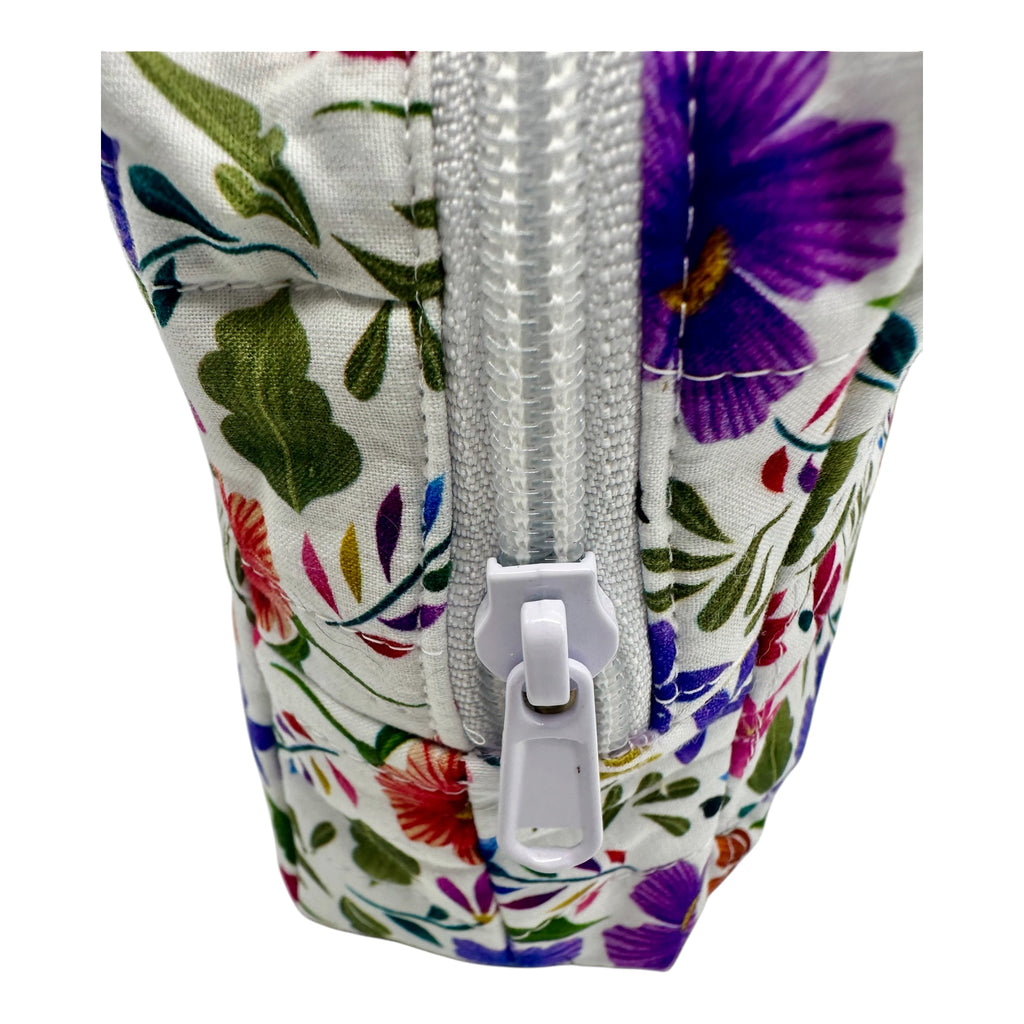 Medium Makeup/Organizer Bag- Floral Multi-Color Flowers
