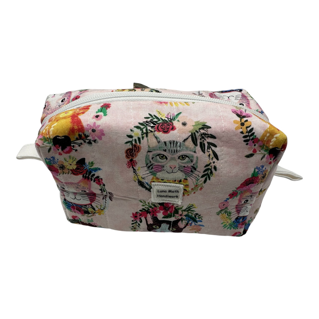 Medium Makeup/Organizer Bag- Cute Cats Pink