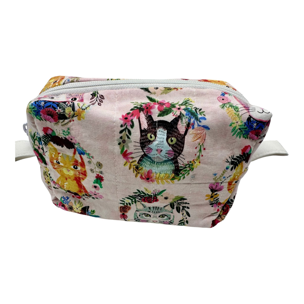 Medium Makeup/Organizer Bag- Cute Cats Pink