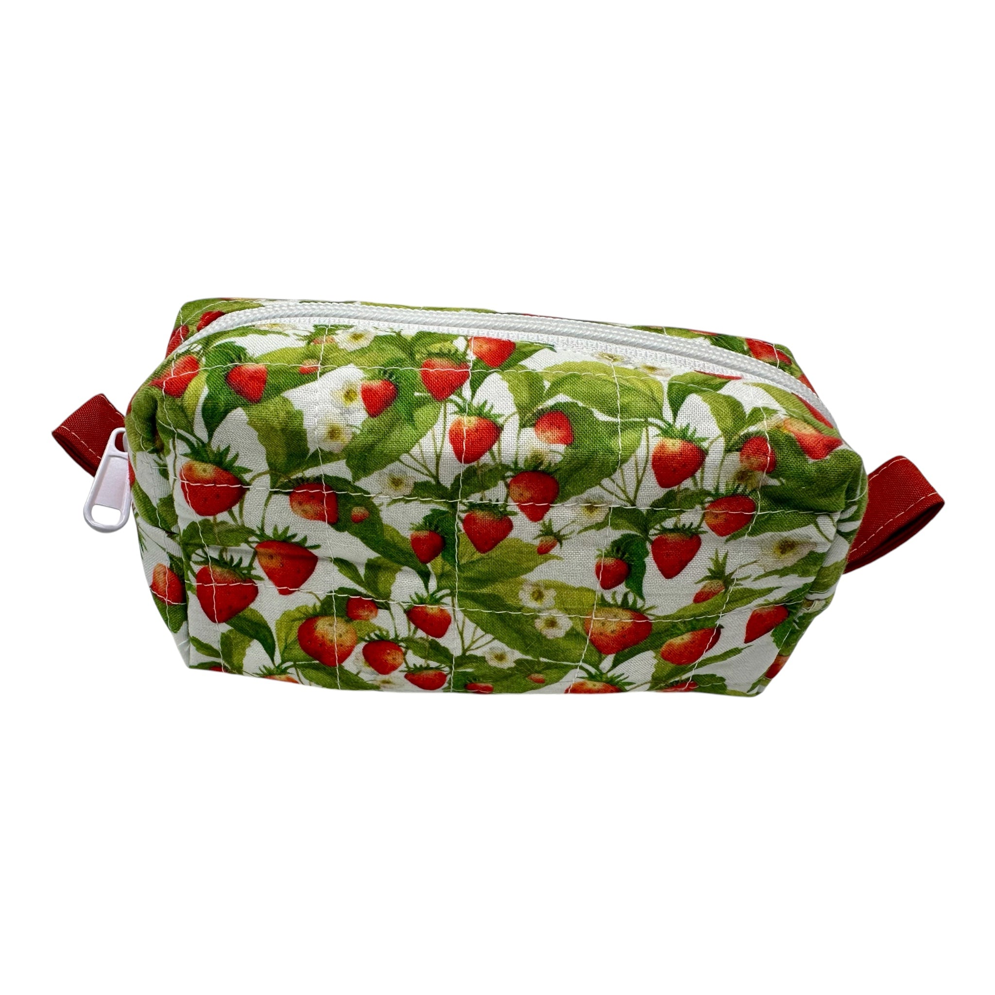 Small Makeup/Organizer Bag-Cotton Strawberries