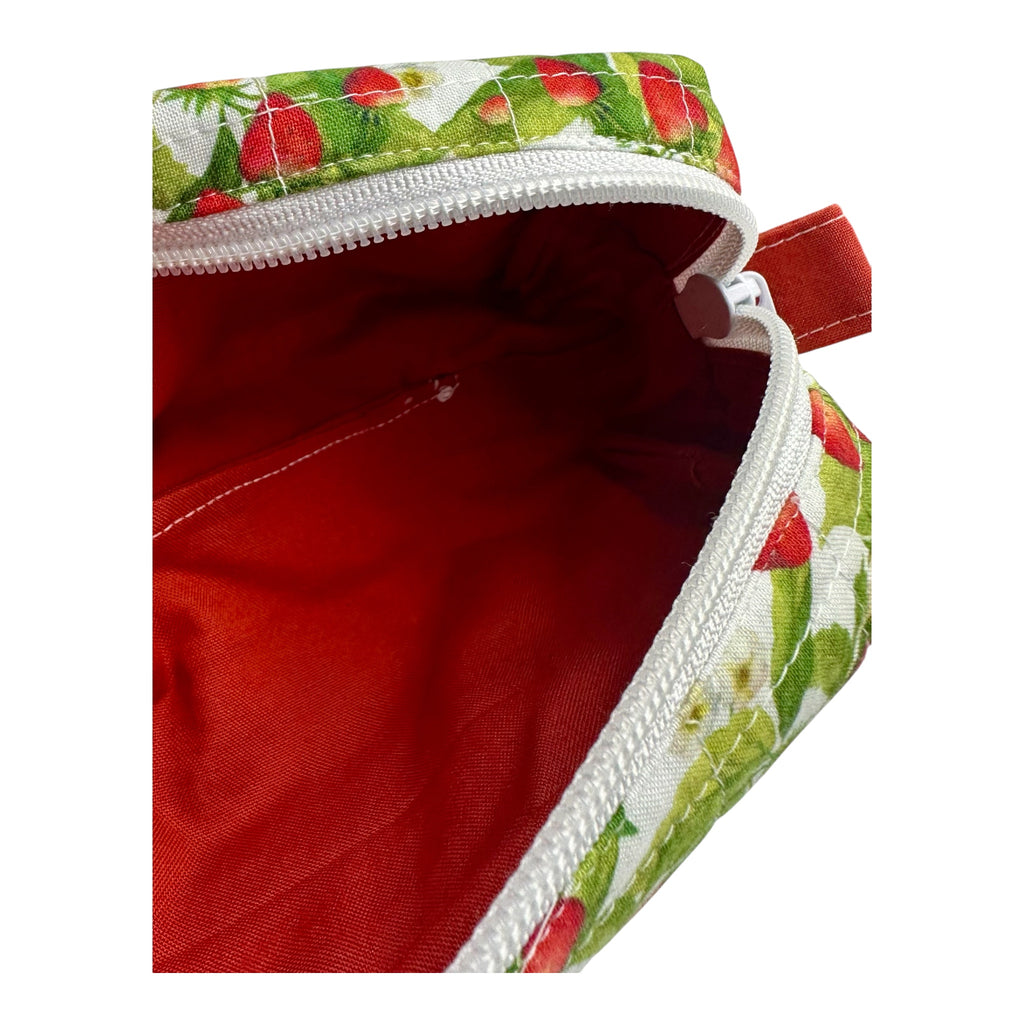 Small Makeup/Organizer Bag-Cotton Strawberries