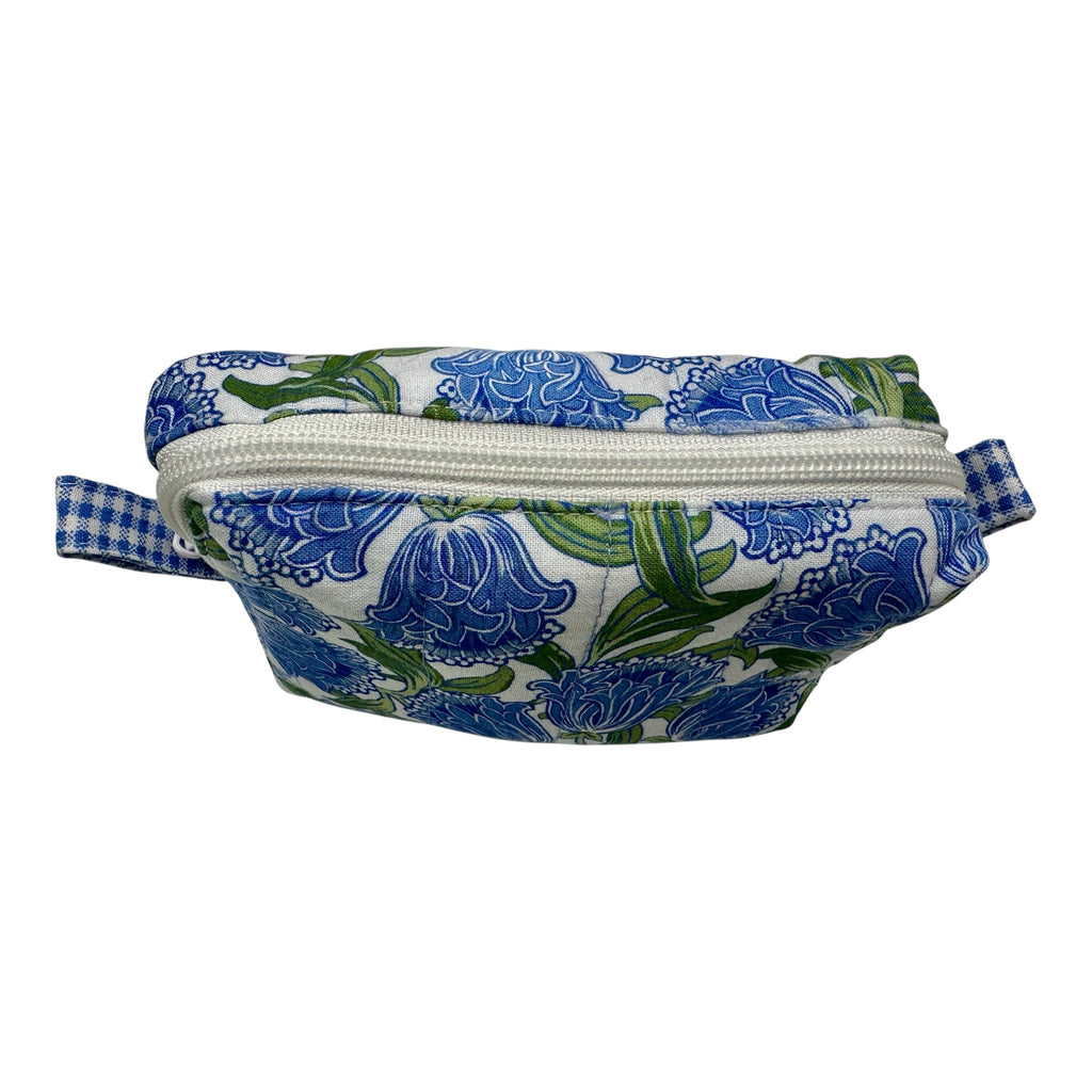 Small Makeup/Organizer Bag- Blue Flowers